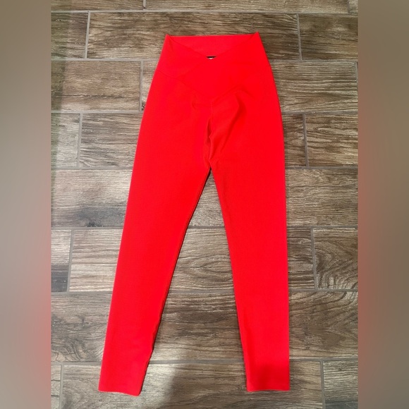 Beach Riot red ribbed high rise leggings - Picture 1 of 3